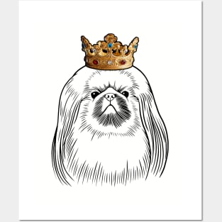 Pekingese Dog King Queen Wearing Crown Posters and Art